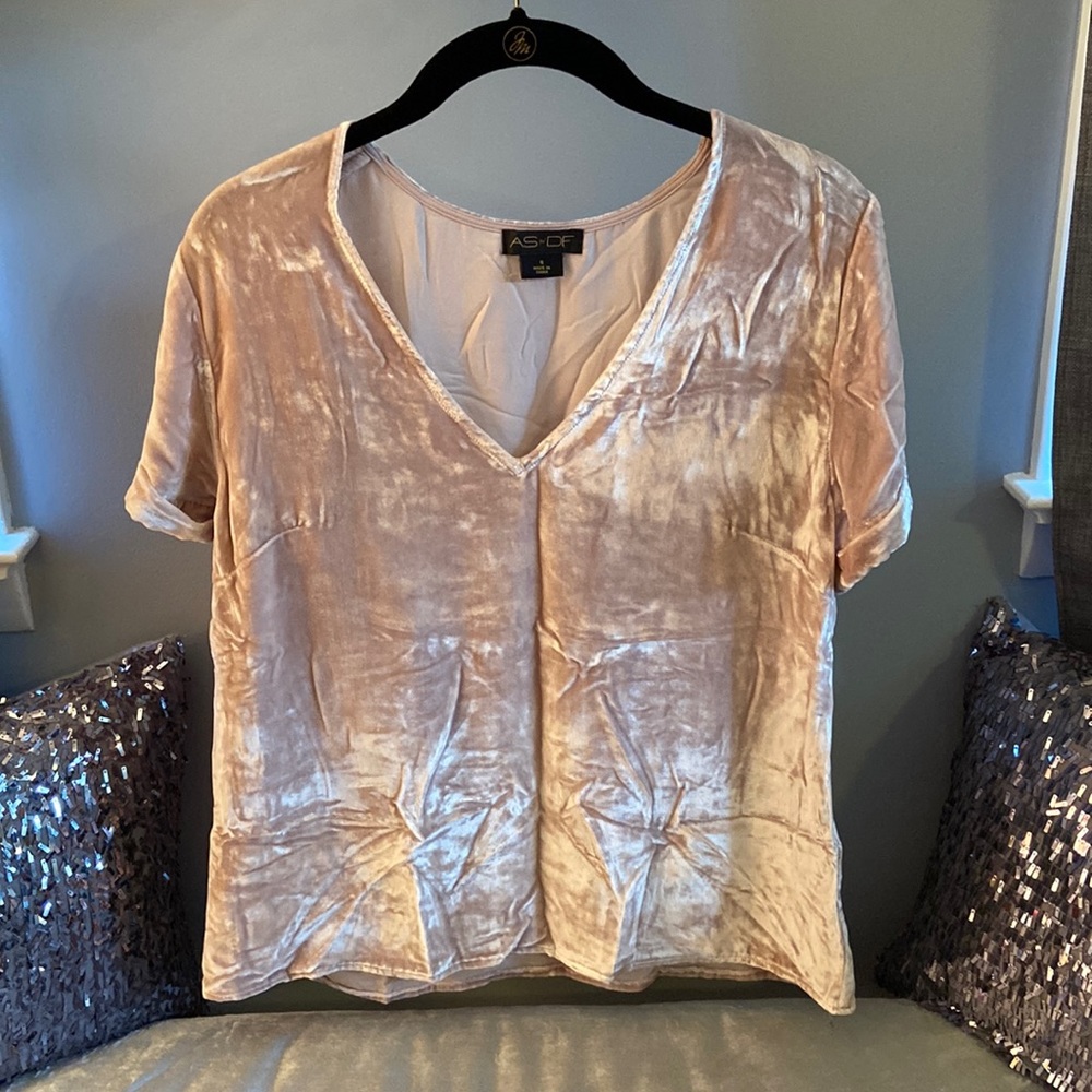 AS by DF Blush Crushed Velvet Top Size S